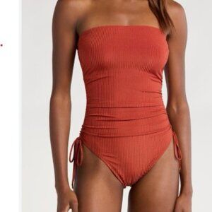 Robin Piccone Angela Bandeau One Piece Swimsuit - Spice | Size 8